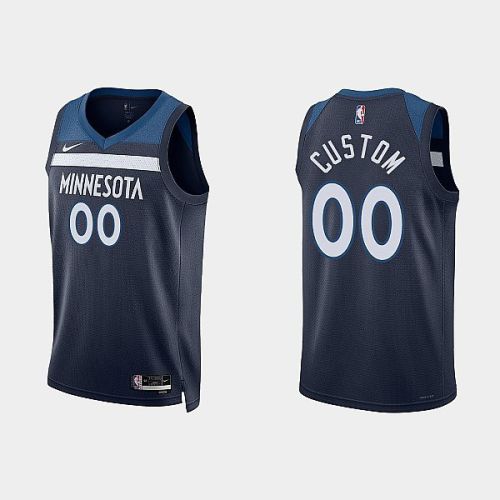 Minnesota Timberwolves 00 A. J. Lawson 2022-23 Icon Edition Navy Men Jersey