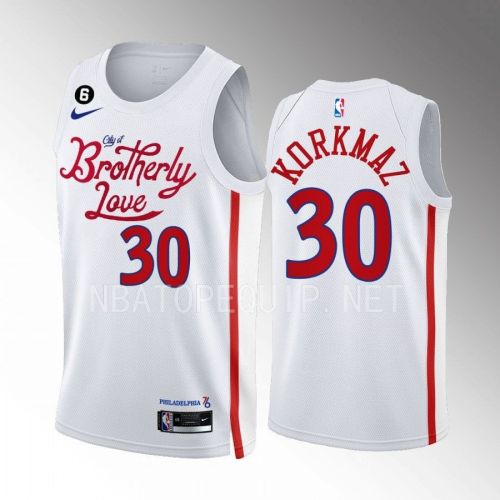 Furkan Korkmaz 30 2022-23 Philadelphia 76ers White City Edition Men Jersey Swingman