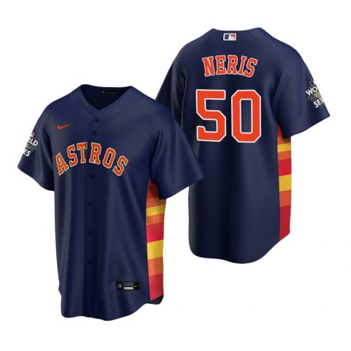 Men's Houston Astros Hector Neris 50 Navy 2022-23 World Series Jersey