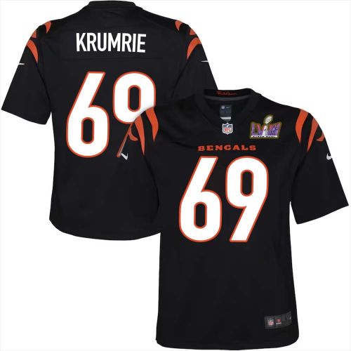 Tim Krumrie 69 Cincinnati Bengals Super Bowl LVIII YOUTH Home Limited Jersey - Black