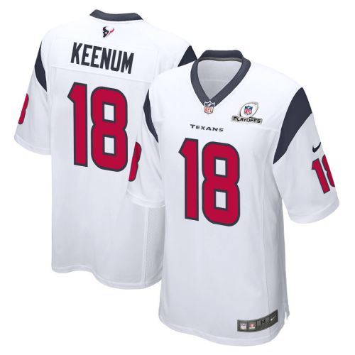 Case Keenum 18 Houston Texans 2023 Playoffs Patch Game Men Jersey - White