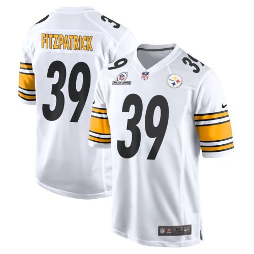 Minkah Fitzpatrick 39 Pittsburgh Steelers 2023 Playoffs Patch Game Men Jersey - White