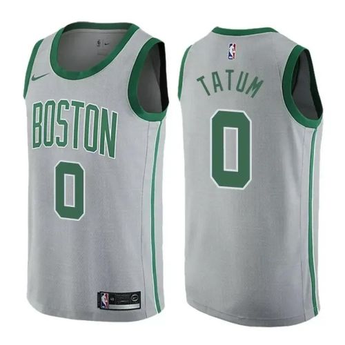 Men's Celtics Male Jayson Tatum 0 City Edition Gray Jersey