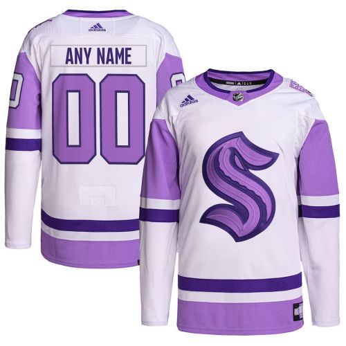 Seattle Kraken Hockey Fights Cancer Primegreen Custom Men Jersey - White/Purple