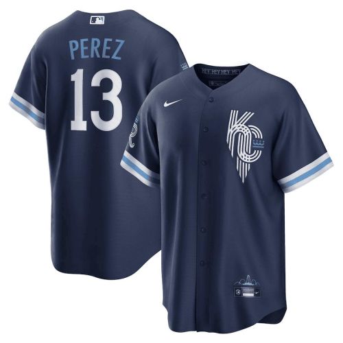 Salvador Perez 13 Kansas City Royals 2022-23 City Connect Jersey - Navy