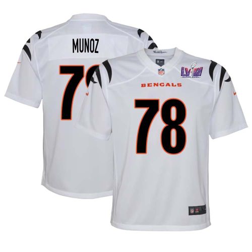 Anthony Munoz 78 Cincinnati Bengals Super Bowl LVIII YOUTH Away Limited Jersey - White