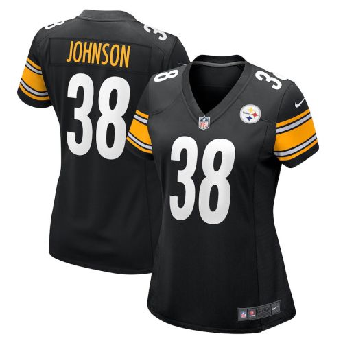 Caleb Johnson 38 Pittsburgh Steelers Game Women Jersey - Black