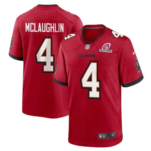 Chase McLaughlin 4 Tampa Bay Buccaneers 2023 Playoffs Patch Game Men Jersey - Red