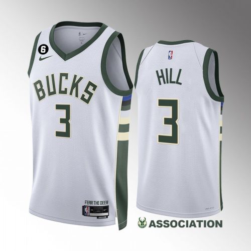 Milwaukee Bucks George Hill 3 White Association Edition Jersey 2022-23 Swingman