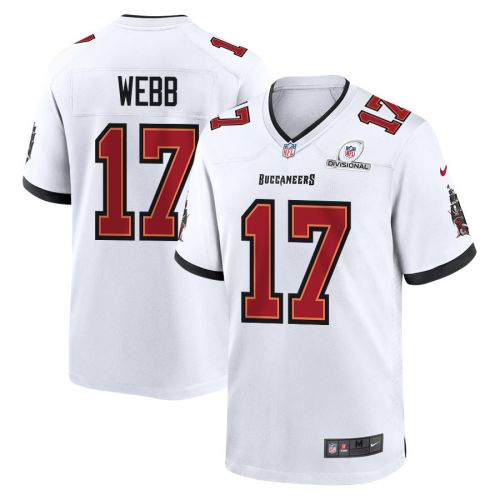 Raleigh Webb 17 Tampa Bay Buccaneers 2024 Divisional Patch Game Men Jersey - White