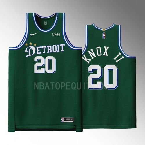 Detroit Pistons 20 Kevin Knox II Green Men Jersey 2022-23 City Edition