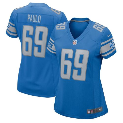 Darrin Paulo 69 Detroit Lions Women's Game Player Jersey - Blue