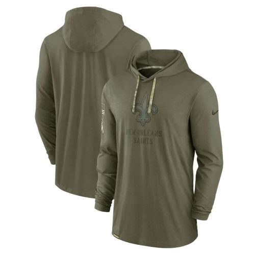 Men New Orleans Saints 2022 Salute to Service Tonal Pullover Hoodie - Olive