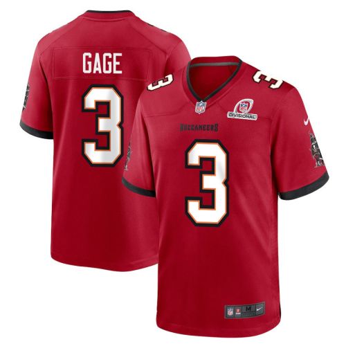 Russell Gage 3 Tampa Bay Buccaneers 2024 Divisional Patch Game Men Jersey - Red