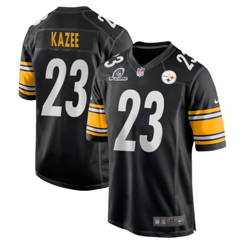 Damontae Kazee 23 Pittsburgh Steelers 2023 Playoffs Patch Game Men Jersey - Black