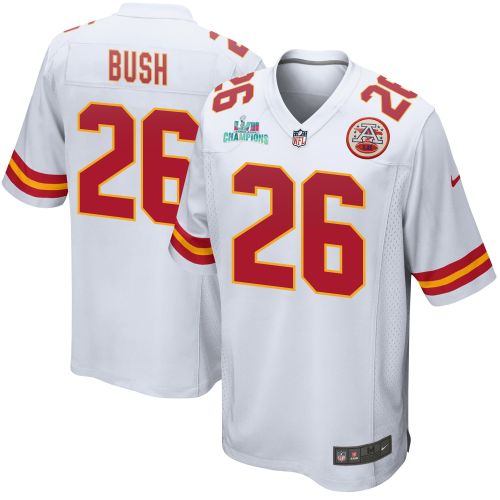 Deon Bush 26 Kansas City Chiefs Super Bowl LVII Champions Men Game Jersey - White