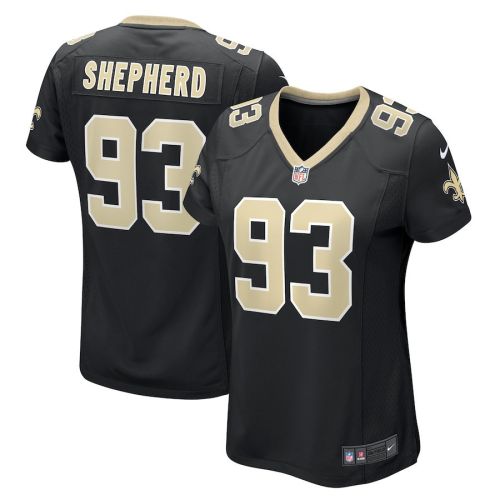 Nathan Shepherd 93 New Orleans Saints Women's Game Jersey - Black