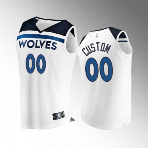 Minnesota Timberwolves 00 Custom Association Jersey 2022-23 White