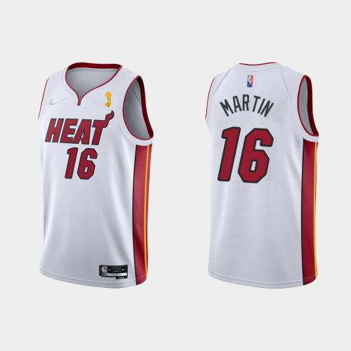 Miami Heat 16 Caleb Martin Champions Cup 2023 Patch White Jersey