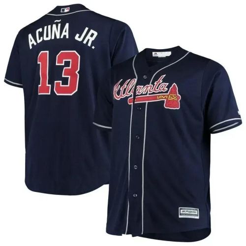 Ronald Acuna Jr. Atlanta Braves Big Tall Alternate Cool Base Player Jersey - Navy