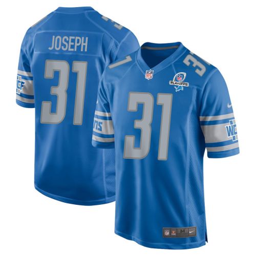 Kerby Joseph 31 Detroit Lions 2023 Playoffs Patch Game Men Jersey - Blue