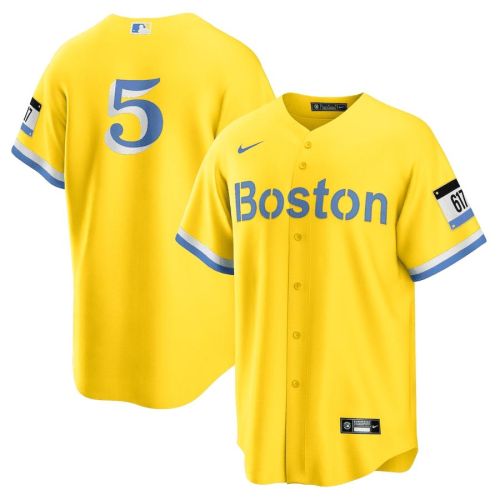 Enrique Hernandez 5 Boston Red Sox City Connect Jersey - Gold/Light Blue