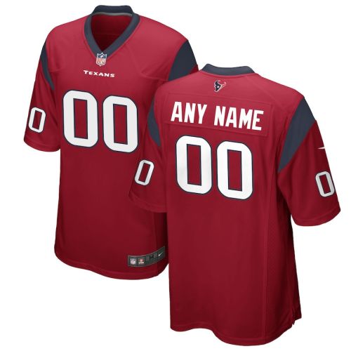 Houston Texans Custom Alternate Game Men Jersey - Red