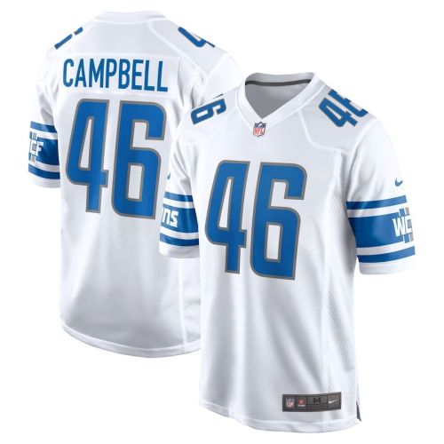 Jack Campbell 46 Detroit Lions Men's Away Game Jersey - White