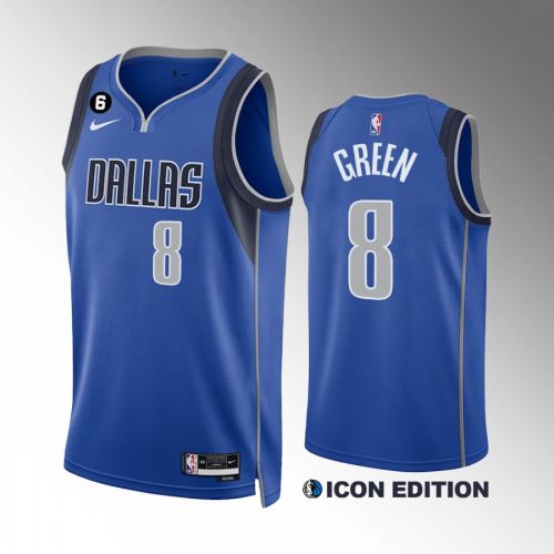 Dallas Mavericks Josh Green 8 Royal Icon Edition Jersey 2022-23 Swingman