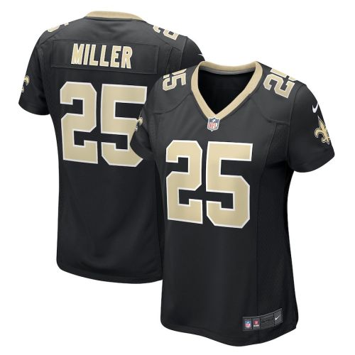 Kendre Miller 25 New Orleans Saints Women Team Game Jersey - Black