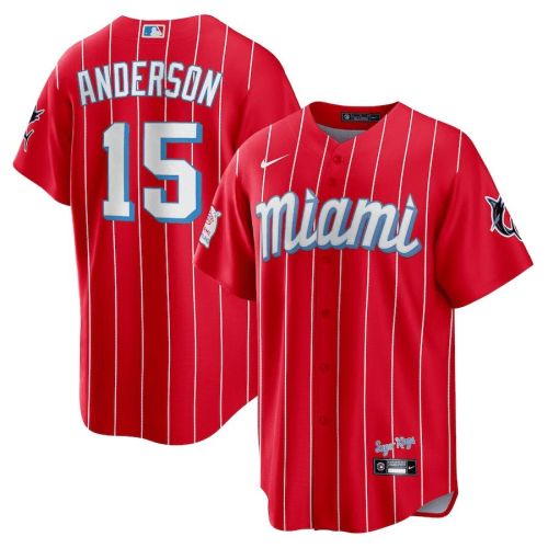 Brian Anderson 15 Miami Marlins City Connect Team Men Jersey - Red