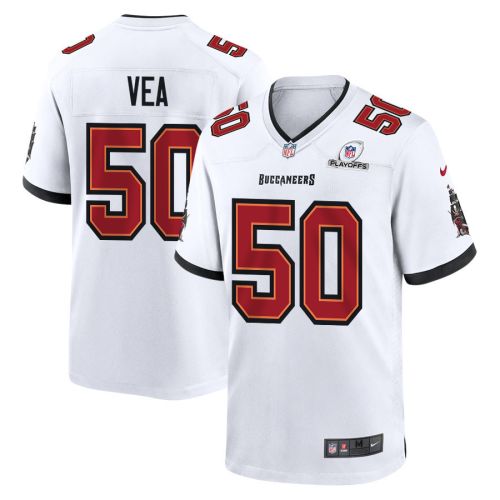 Vita Vea 50 Tampa Bay Buccaneers 2023 Playoffs Patch Game Men Jersey - White