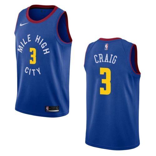 Men's Denver Nuggets 3 Torrey Craig Statement Swingman Jersey - Blue