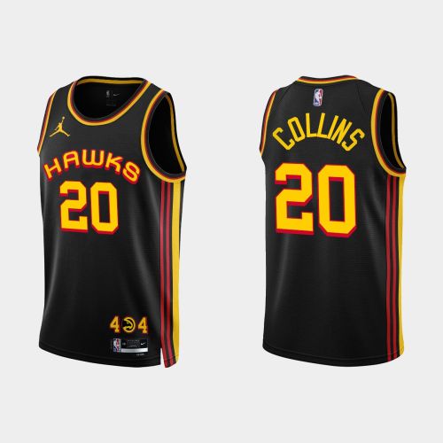 Atlanta Hawks 20 John Collins 2022-23 Statement Edition Black Men Jersey