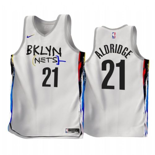 LaMarcus Aldridge 2022-23 Brooklyn Nets White 21 City Edition Jersey - Men Jersey