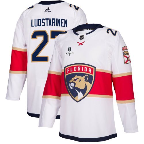 Florida Panthers Eetu Luostarinen 27 Away 2023 Stanley Cup Playoffs Breakaway Men Jersey - White