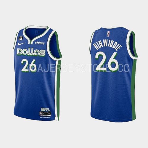 Dallas Mavericks 26 Spencer Dinwiddie 2022-23 City Edition Royal Men Jersey