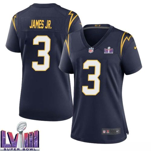 Derwin James Jr. 3 Los Angeles Chargers Super Bowl LVIII Women Alternate Game Jersey - Navy