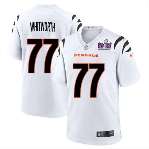 Andrew Whitworth 77 Cincinnati Bengals Super Bowl LVIII Men Away Limited Jersey - White