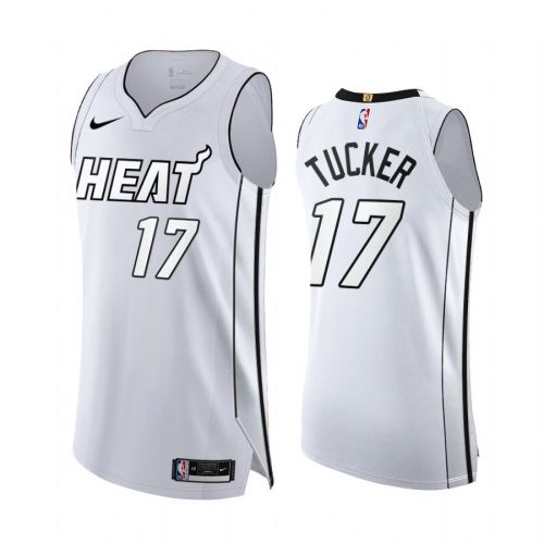 P.J. Tucker White Hot 17 Miami Heat 2022 Playoffs Jersey