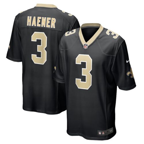 Jake Haener 3 New Orleans Saints Men's Team Game Jersey - Black