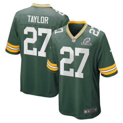 Patrick Taylor 27 Green Bay Packers 2023 Playoffs Patch Game Men Jersey - Green