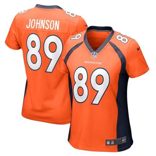 Brandon Johnson 89 Denver Broncos Women's Game Jersey - Orange