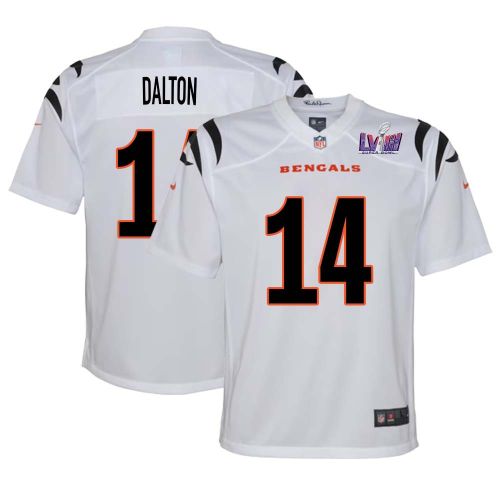 Andy Dalton 14 Cincinnati Bengals Super Bowl LVIII YOUTH Away Limited Jersey - White