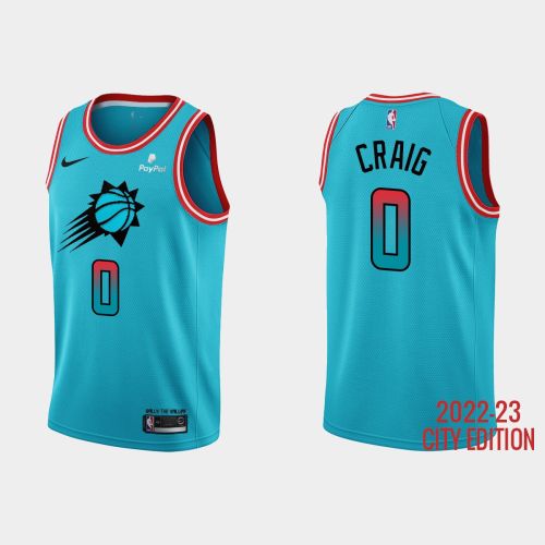 Phoenix Suns 0 Torrey Craig 2022-23 City Edition Blue Men Jersey