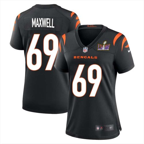 Devonnsha Maxwell 69 Cincinnati Bengals Super Bowl LVIII Women Home Limited Jersey - Black