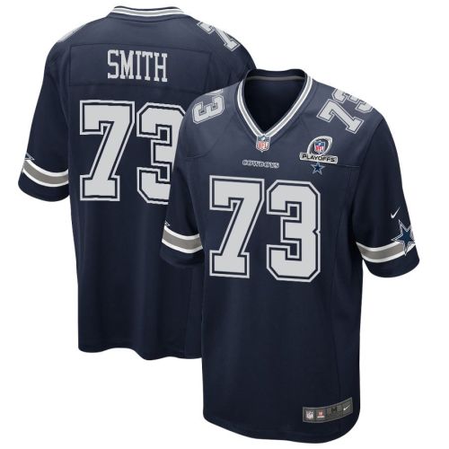 Tyler Smith 73 Dallas Cowboys 2023 Playoffs Patch Game Men Jersey - Navy