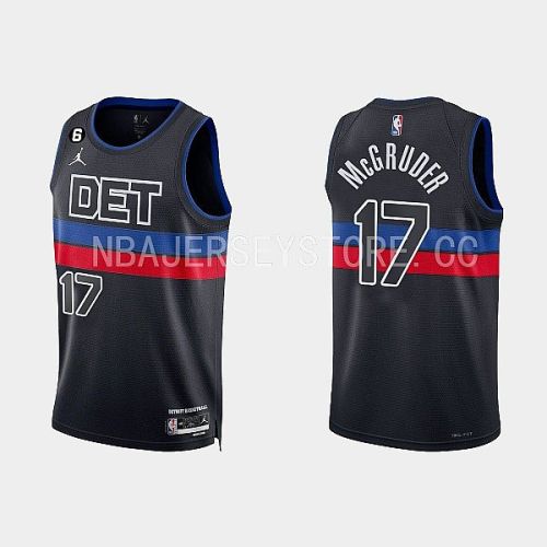 Detroit Pistons 17 Rodney McGruder 2022-23 Statement Edition Black Men Jersey