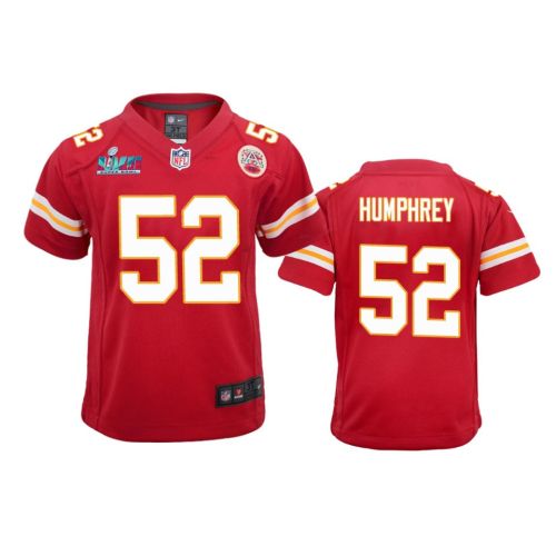 Creed Humphrey 52 Kansas City Chiefs Super Bowl LVII Game Jersey - Youth Red