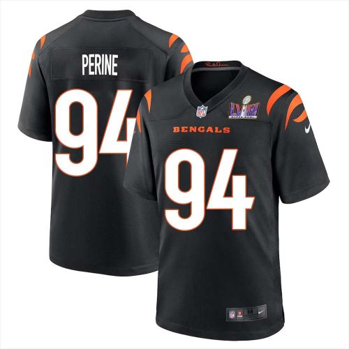 Samaje Perine 94 Cincinnati Bengals Super Bowl LVIII Men Home Limited Jersey - Black